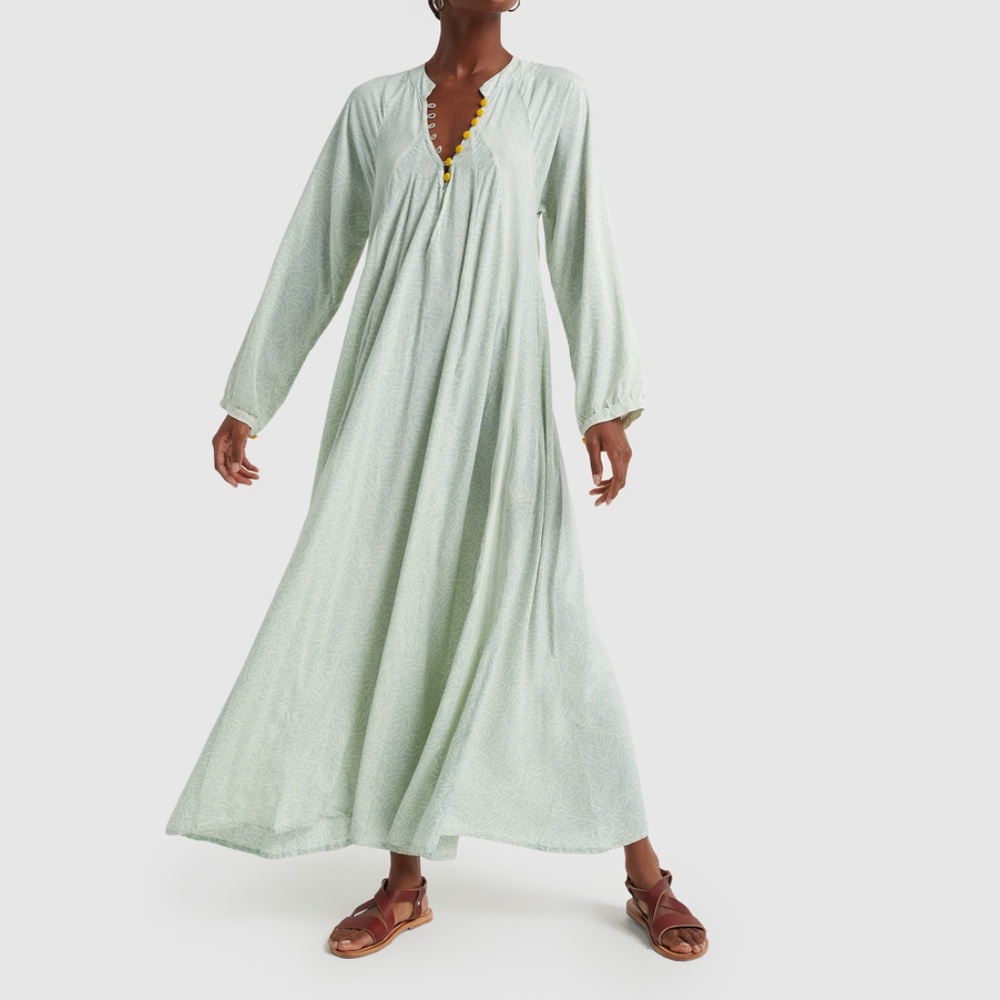 Natalie Martin Fiore Maxidress In Coral Light Blue